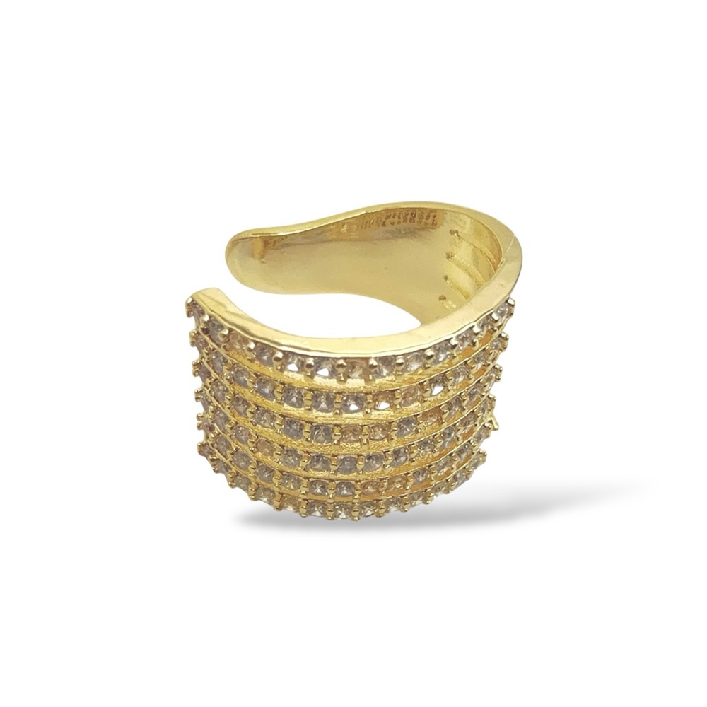 Ear Cuff Earring 14k Gold Plated CZ Stone